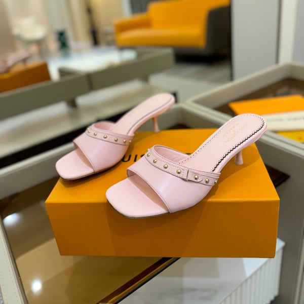 LV x TM 6AM Mule 4cm Rosa Pelle di Pecora 241216