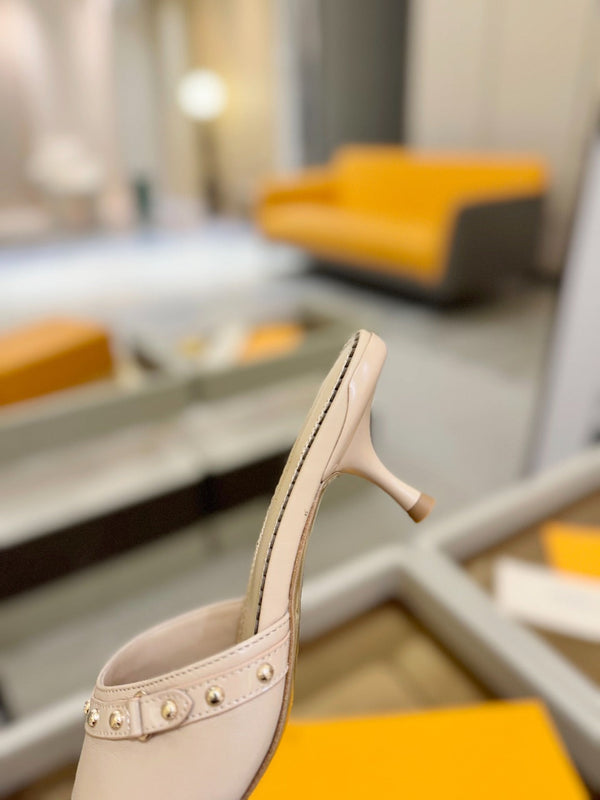 LV x TM 6AM Mule 4cm Beige Pelle di pecora 241217