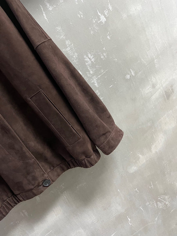 Giacca Miu Miu 2025 in pelle scamosciata di pecora marrone