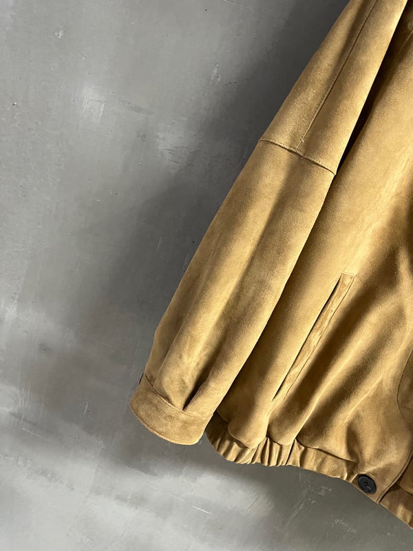 Giacca Miu Miu 2025 in pelle scamosciata di pecora color cammello