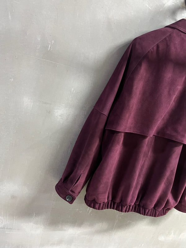 Miu Miu 2025 Jacket Burgundy Sheepskin Suede