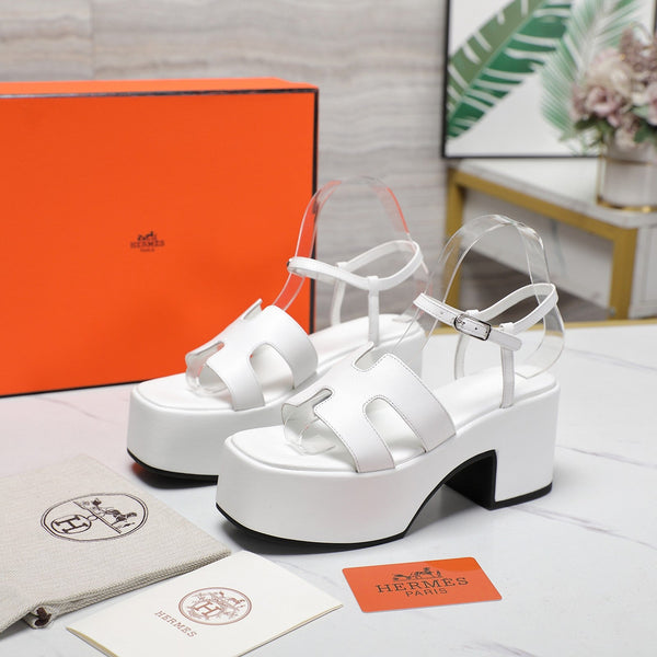 HM Jam 70 sandal In White Calfskin 120303