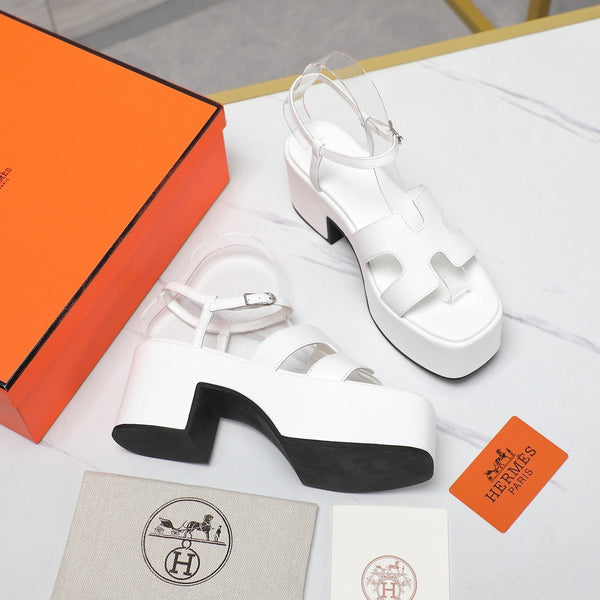 HM Jam 70 sandal In White Calfskin 120303