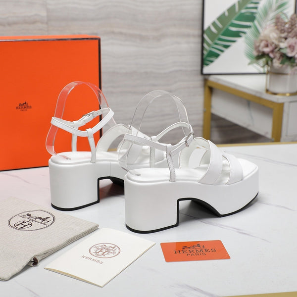 HM Jam 70 sandal In White Calfskin 120303