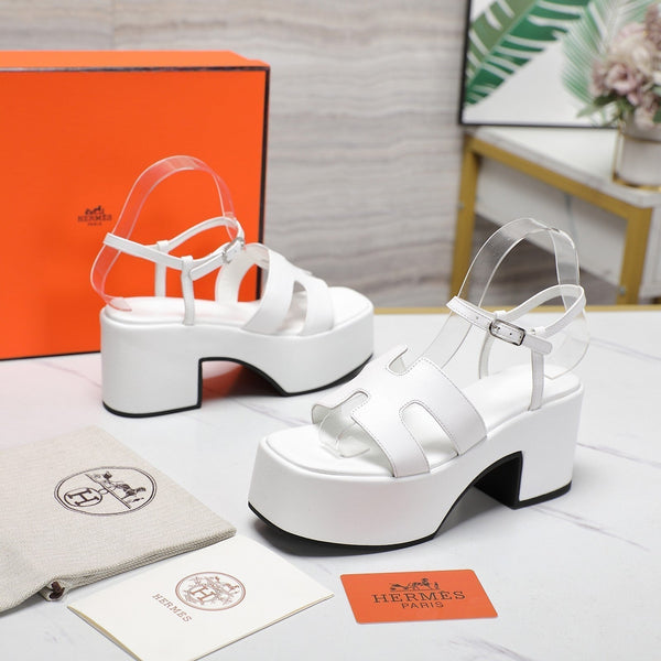 HM Jam 70 sandal In White Calfskin 120303