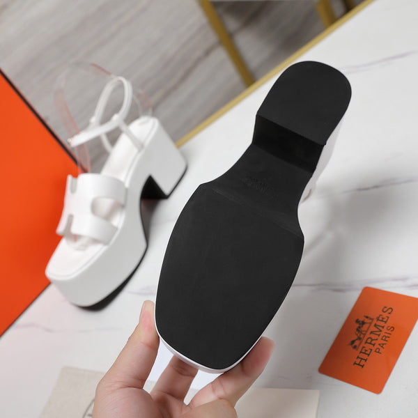 HM Jam 70 sandal In White Calfskin 120303