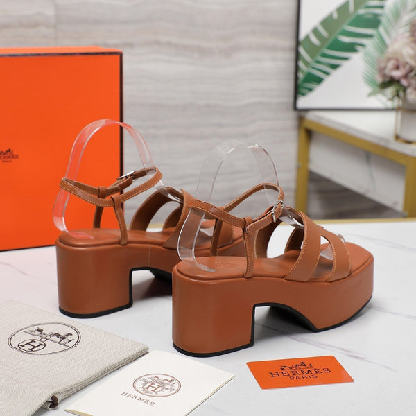 HM Jam 70 sandal In Brown Calfskin 120301