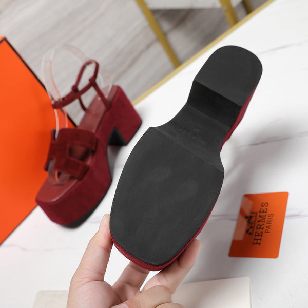 HM Jam 70 sandal In Burgundy Suede 120315