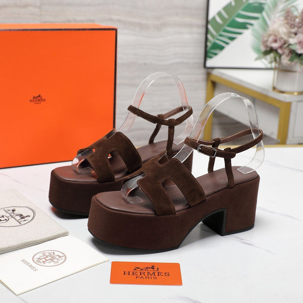 HM Jam 70 sandal In Chocolate Suede 120317