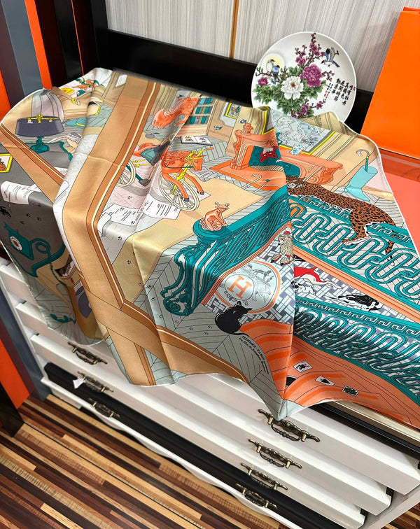 Mystere Au 24 Scarf 90 CM In Colorful Silk  293140