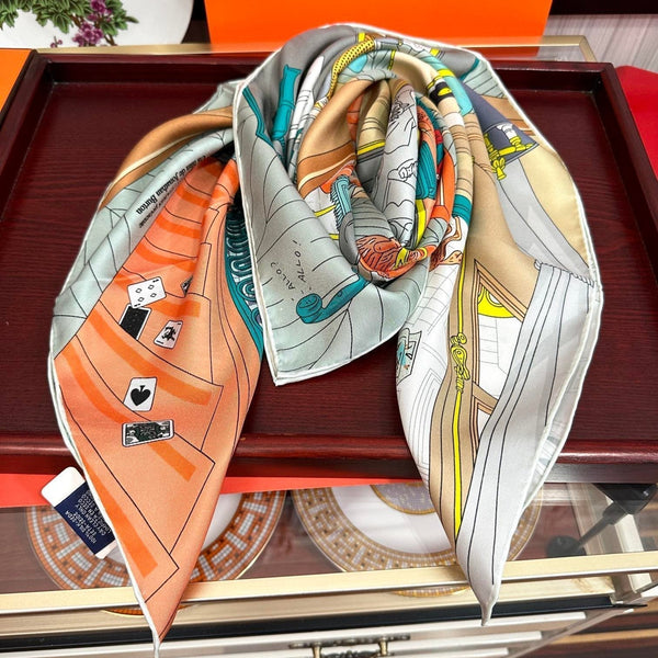 Mystere Au 24 Scarf 90 CM In Colorful Silk  293140