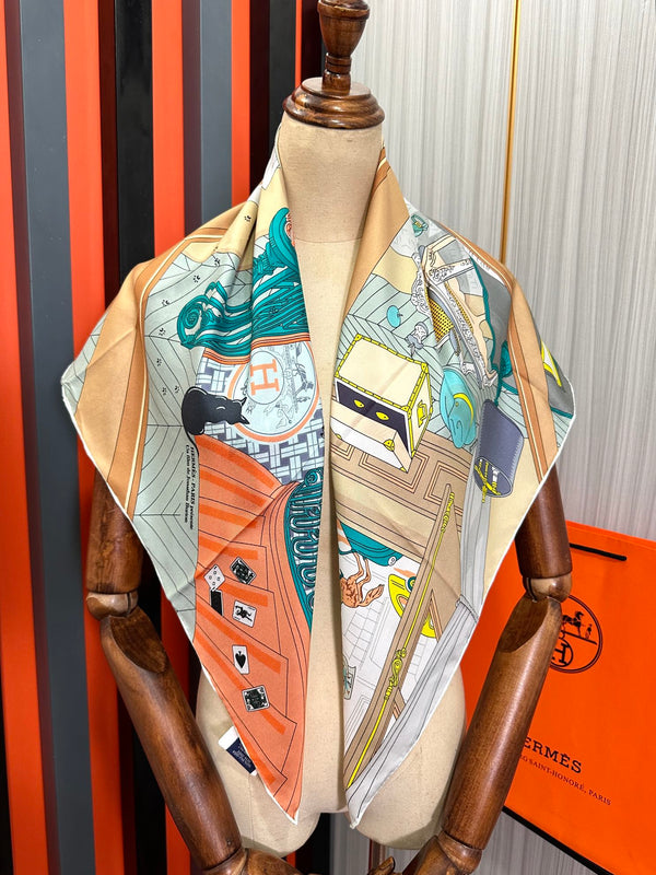 Mystere Au 24 Scarf 90 CM In Colorful Silk  293140