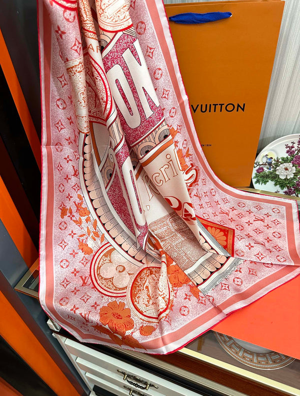 SCIARPA QUADRATA IN SETA MARVELOUS TRUNKS 90 CM ROSA 399996