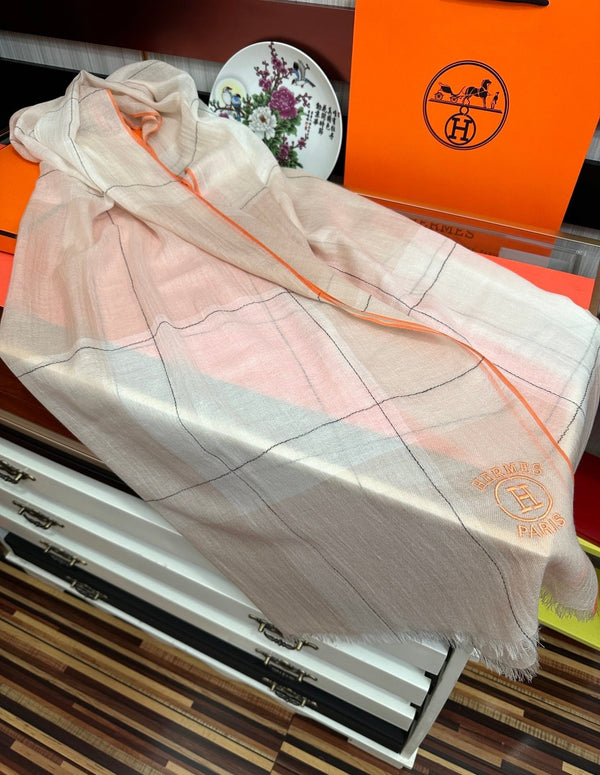 Scarf 90 Cm Beige Mix White Caro Cashmere