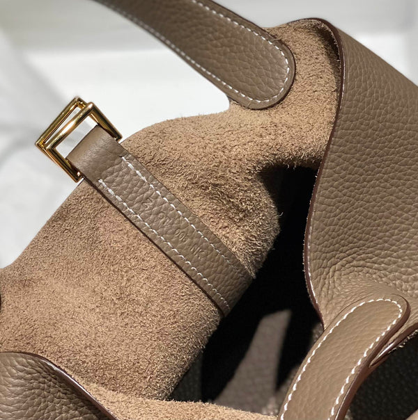 picotin lock etoupe togo leather gold hardware