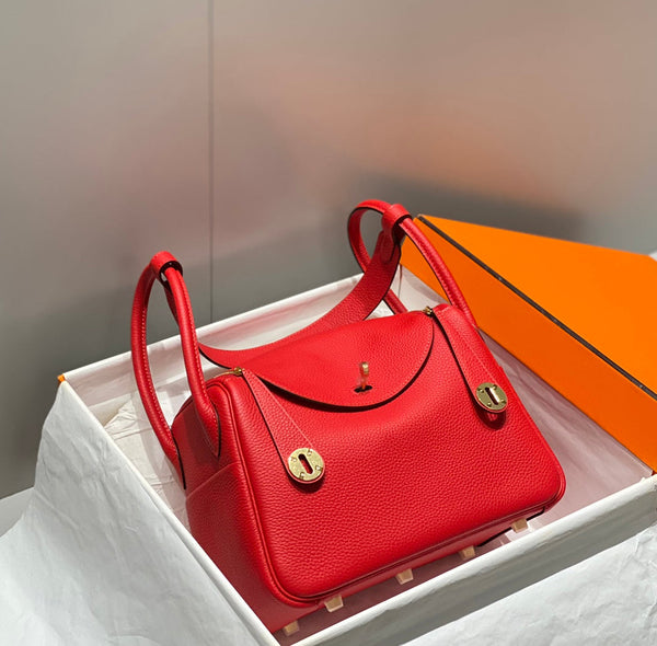 HM LINDY 26 BAG RED TAURILLON CLEMENCE LEATHER