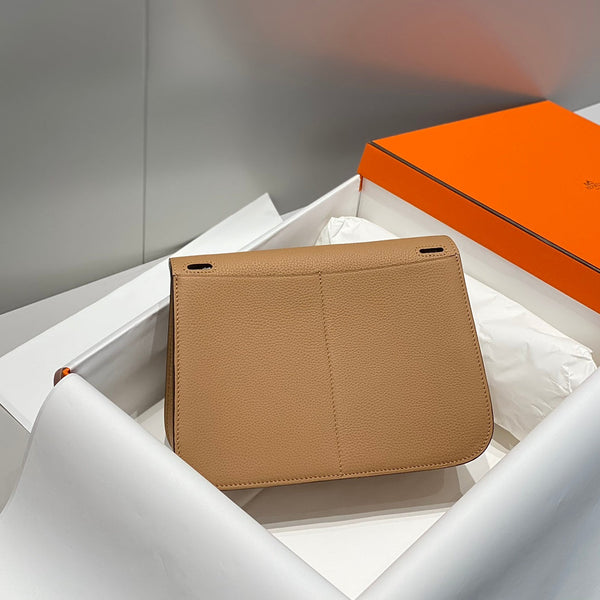 BORSA HALZAN 25 CON MANICO IN PELLE DI VITELLO MARTELLATA MARRONE TORTILLA