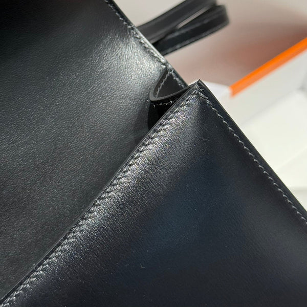 HM Constance Elan 24cm Bag Black Box Calfskin Gold Hardware