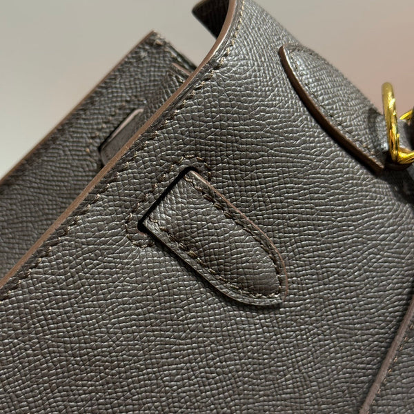 Hermes Kelly Bag Ebony Gold Epsom Leather