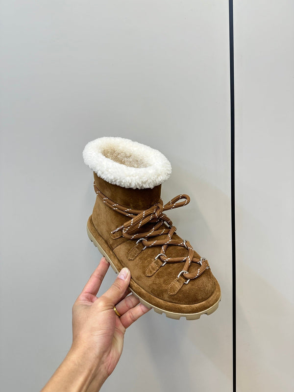 Miu Ankle Boots Brown Coffee Milk Suede