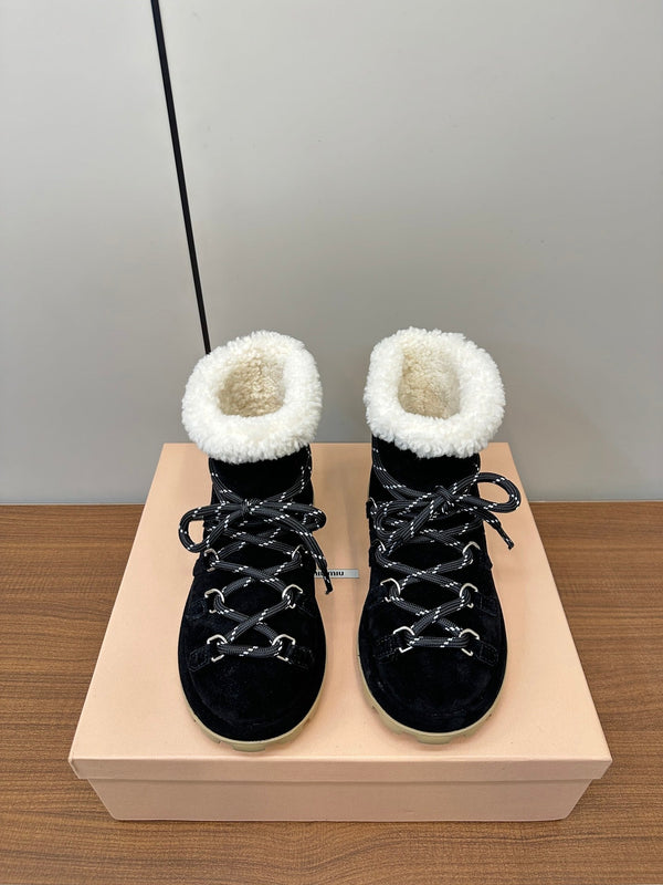 Miu Ankle Boots Black  Suede