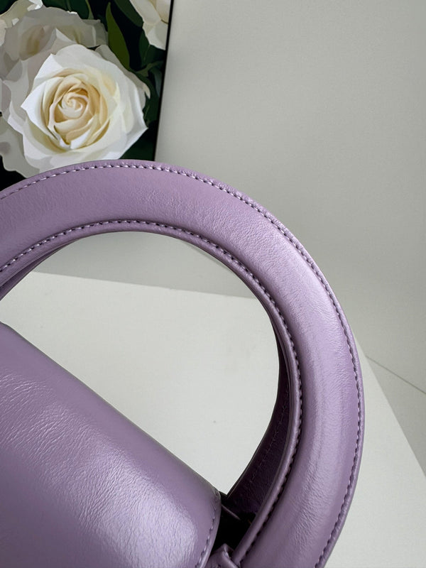 cc 24a nano 19cm borsa shopper kelly in pelle di agnello viola