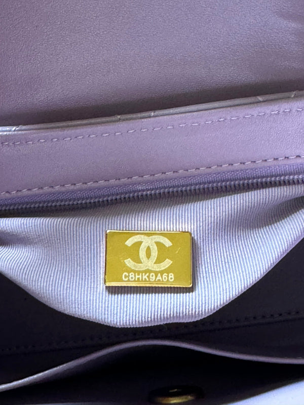 cc 24a nano 19cm borsa shopper kelly in pelle di agnello viola