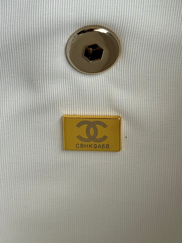 duma backpack 22cm white lambskin light gold hardware