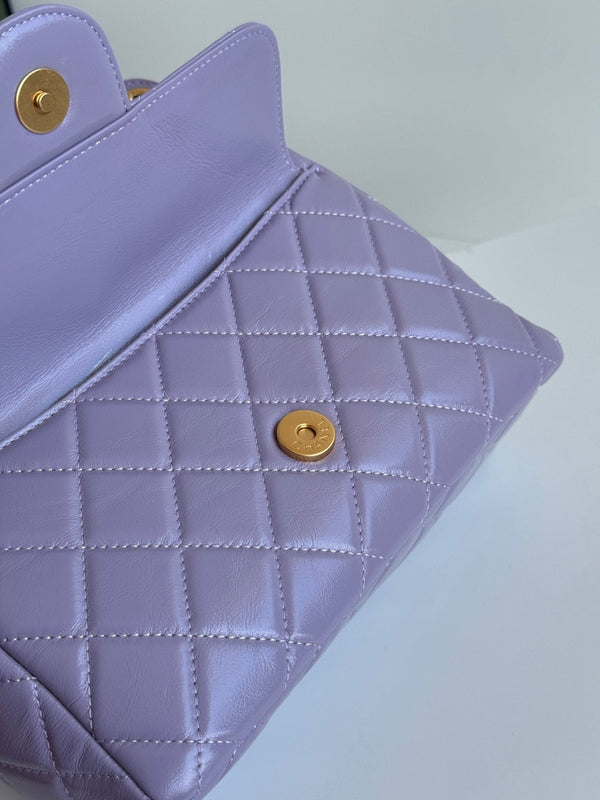 CC 23C Small Hobo Bag 21.5 Violet Lambskin Gold Hardware