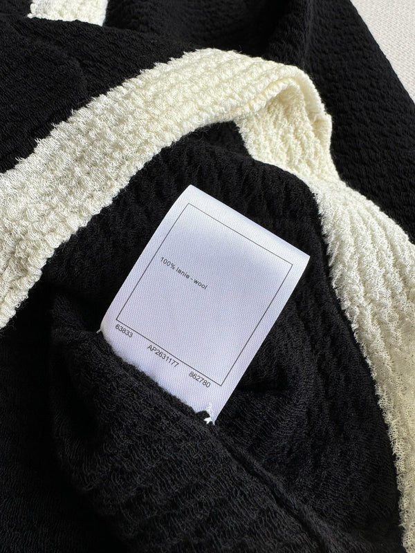 CC Cardigan In Black Mix White Wool