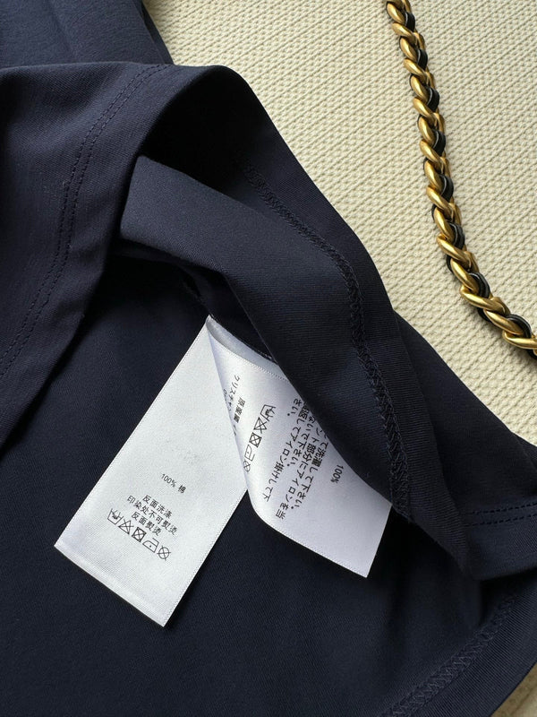 CC Round neck T-shirt Navy Blue Cotton