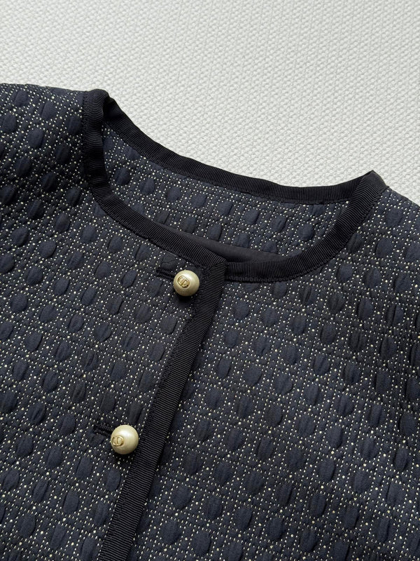 CD 25 Crew Neck Jacket Black Polyester Nylon