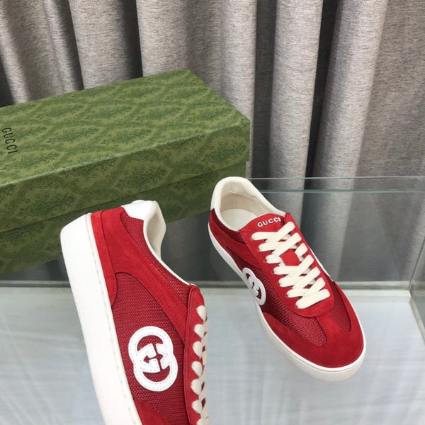 GG INTERLOCKING G SNEAKER CHERRY SUEDE