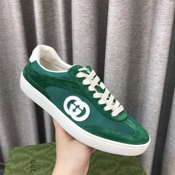 GG INTERLOCKING G SNEAKER GREEN FOREST SUEDE