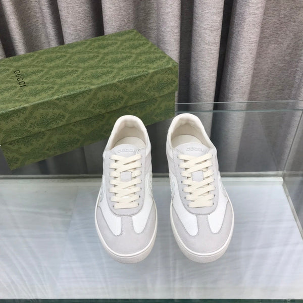 SNEAKER GG INTERLOCKING G IN CAMOSCIO GRIGIO CHIARO