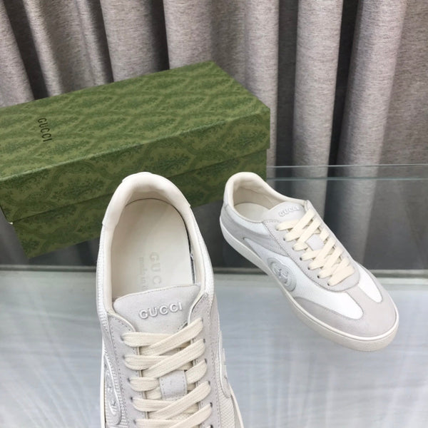 SNEAKER GG INTERLOCKING G IN CAMOSCIO GRIGIO CHIARO