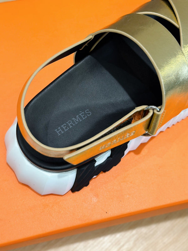 HM ELECTRIC SANDAL METALLIC GOLD CALFSKIN