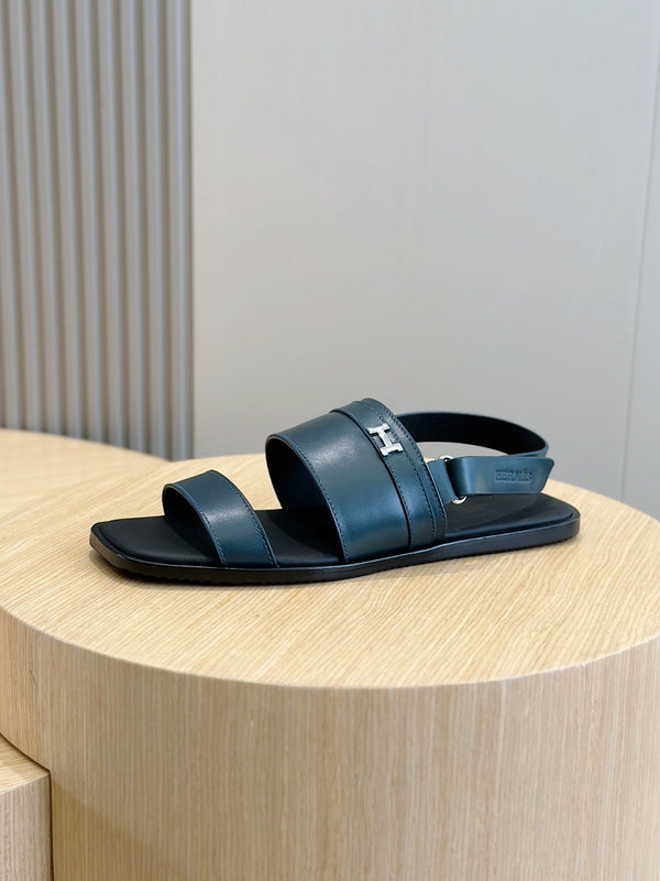 SANDALO BASSO HM HENRIO IN PELLE DI VITELLO EGEO