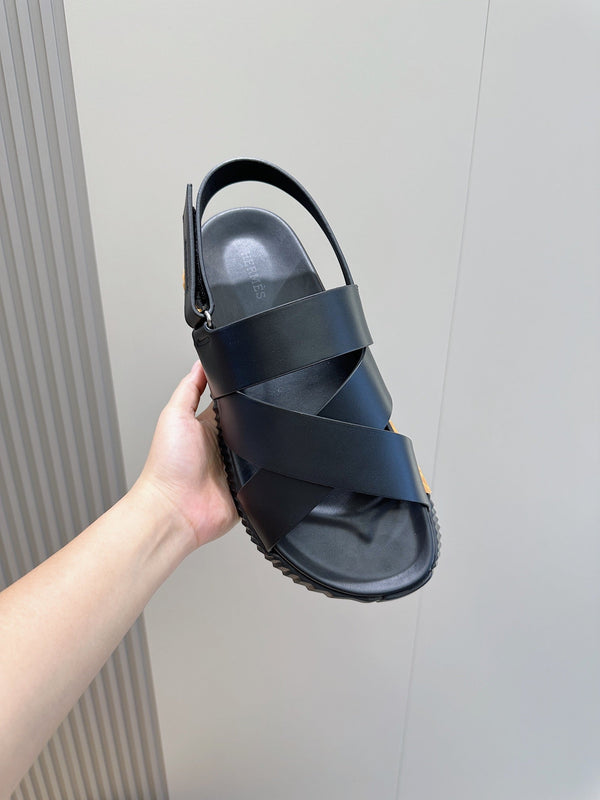 HM ELECTRIC SANDAL BLACK CALFSKIN