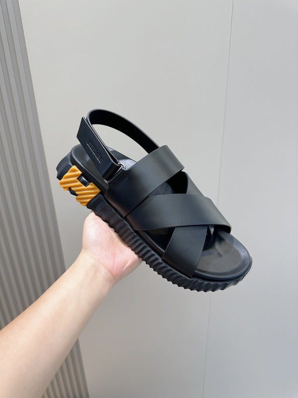 HM ELECTRIC SANDAL BLACK CALFSKIN