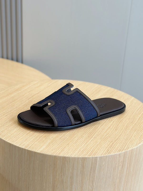 SANDALO HM IZMIR IN DENIM E TESSUTO GRIGIO