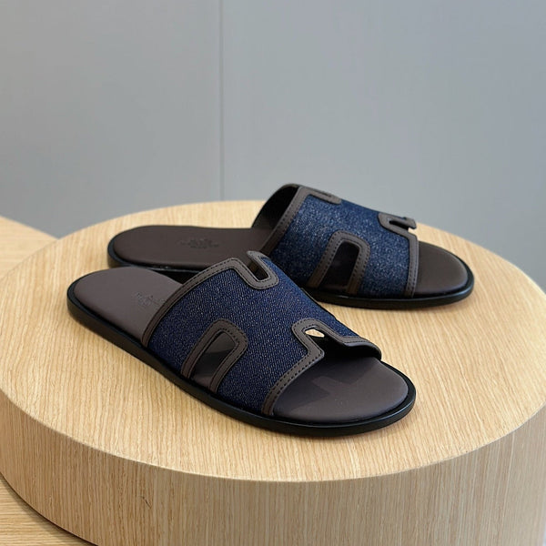 SANDALO HM IZMIR IN DENIM E TESSUTO GRIGIO