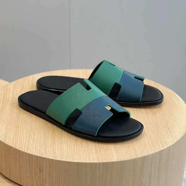 HM IZMIR SANDAL OCEAN AND NAVY CALFSKIN