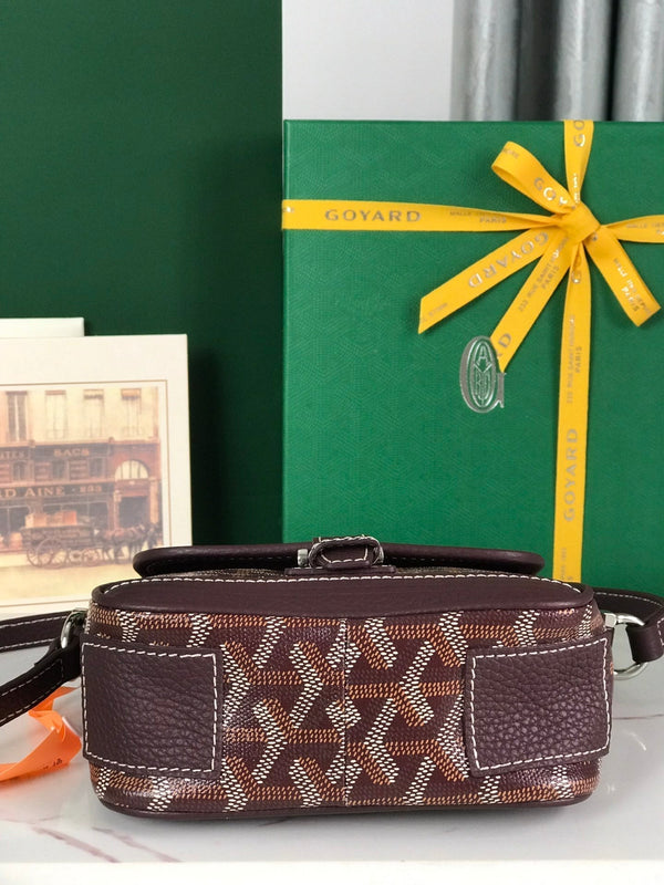 GRAND BLEU 16 IN TELA GOYARDINE ROSSO VINO E PELLE DI AGNELLO