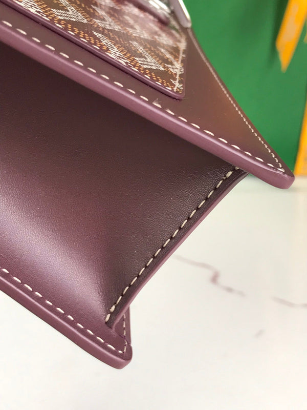 DUCHESSE MARIE-CAROLINE BAG 25 IN WINE RED GOYARDINE CANVAS AND SMOOTH CALFSKIN