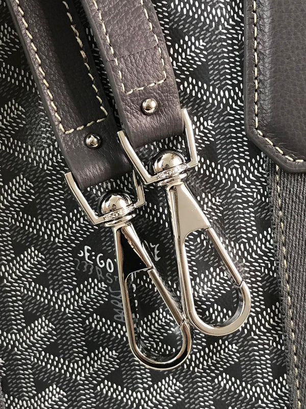 PICCOLO BELHARRA 24 IN TELA GOYARDINE GRIGIA E PELLE DI AGNELLO