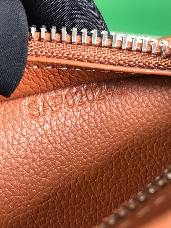 BORSA HIRONDELLE 25 IN AGNELLO TAN E TELA GOYARDINE NERA