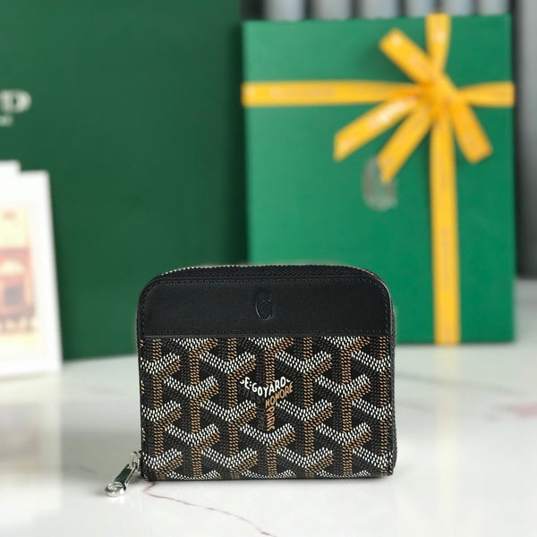 PORTAFOGLIO MINI MATIGNON 11 IN TELA GOYARDINE NERA E PELLE DI VITELLO