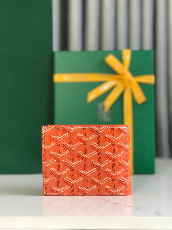 Goyard Victoire Wallet 11cm Orange Canvas & Cafskin