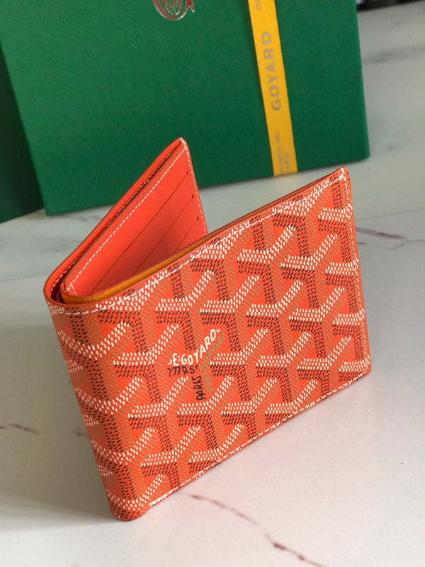 Goyard Victoire Wallet 11cm Orange Canvas & Cafskin